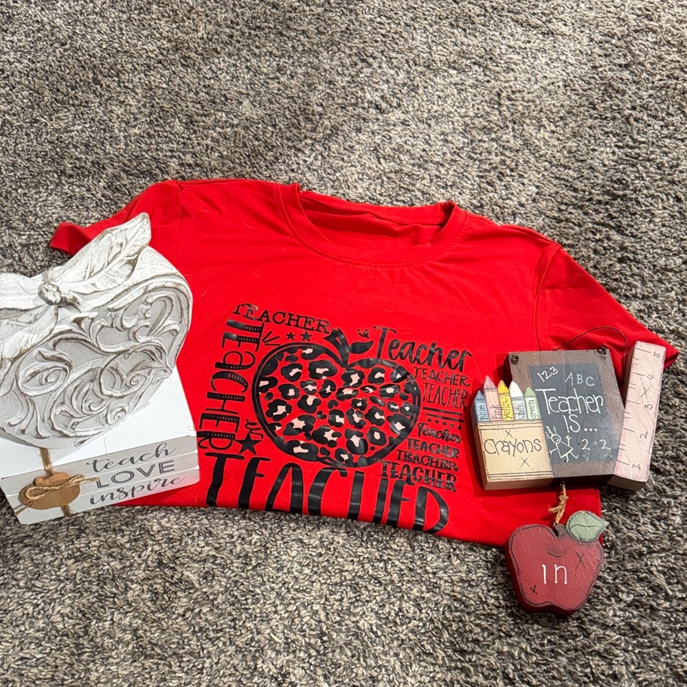 Red Teacher Graphic t shirt